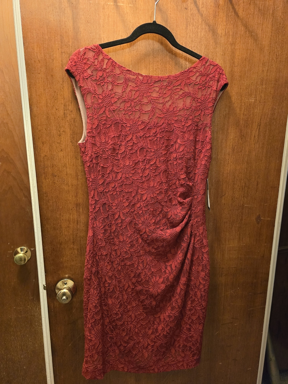 Lauren Ralph Lauren Red Lace Midi Sheath Dress